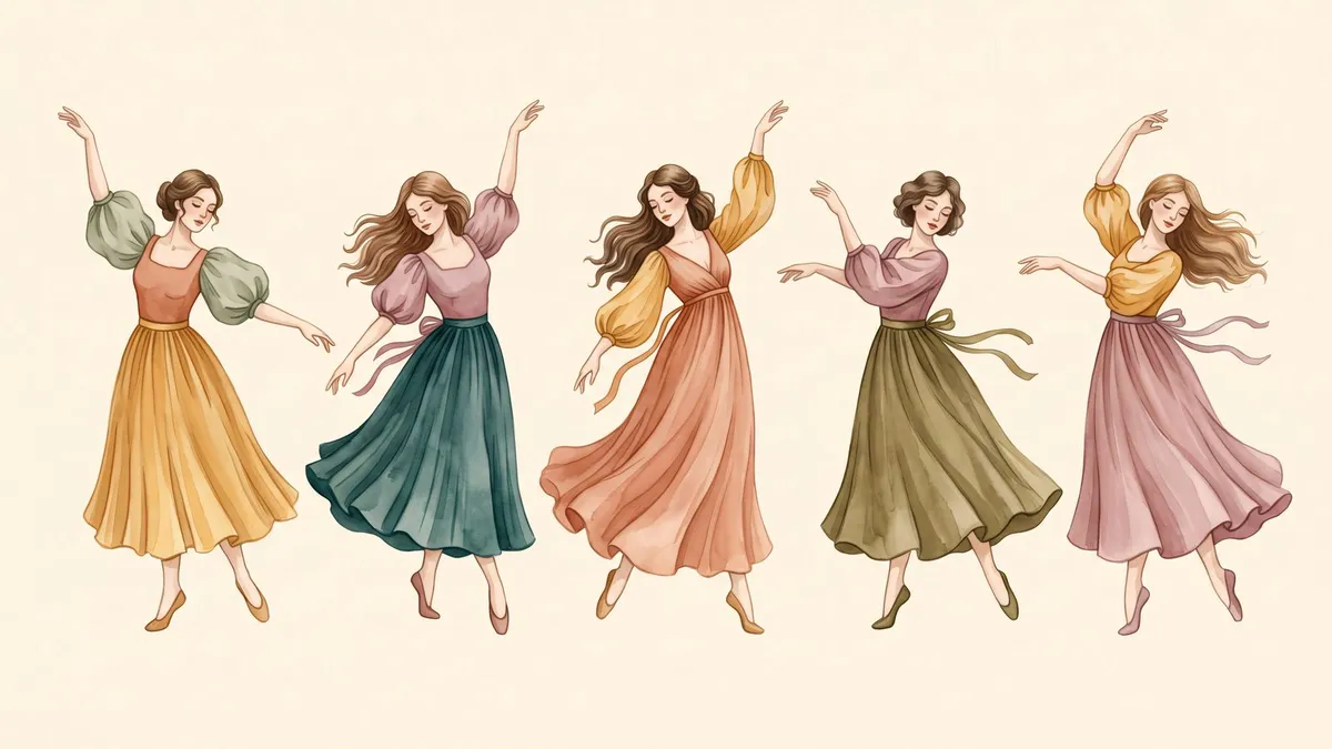 Flowing Vintage Dancers shown on your frame