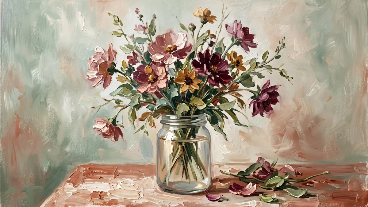 Rustic Wildflower Bouquet shown on your frame