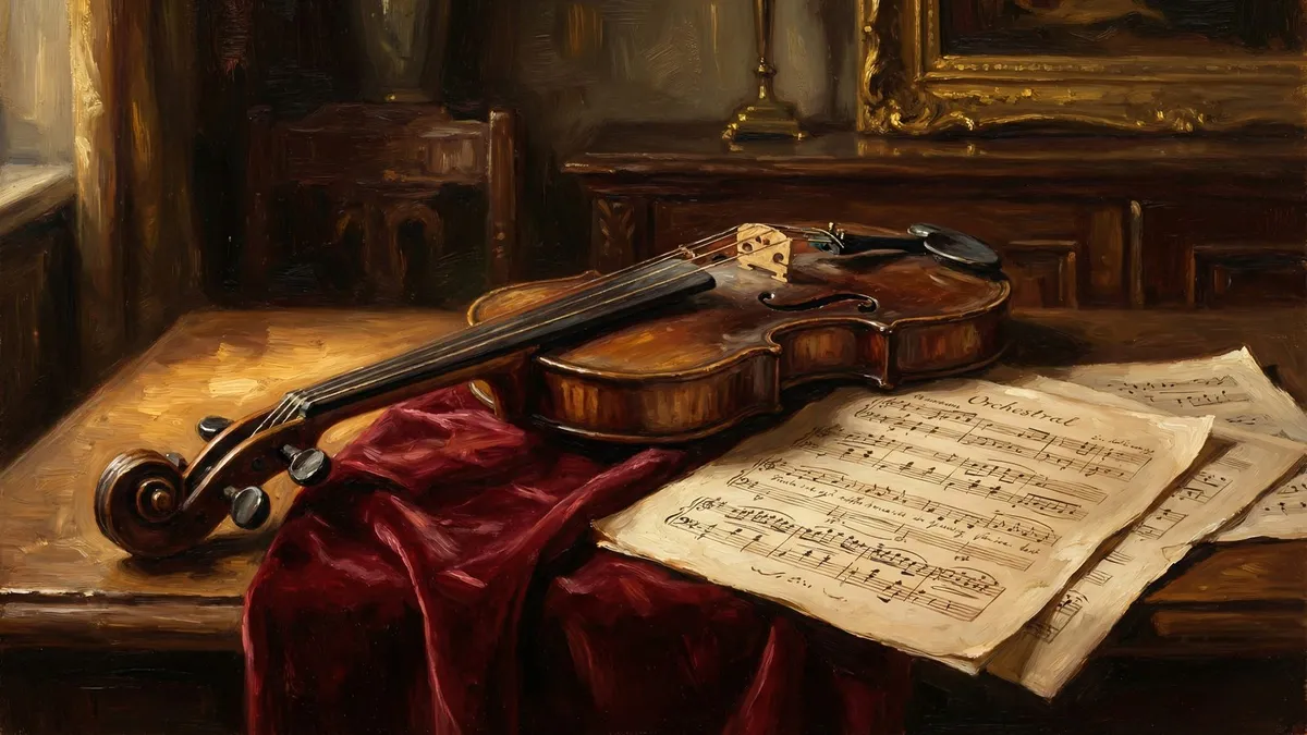 Music Dark Academia Violin Classical shown on your frame