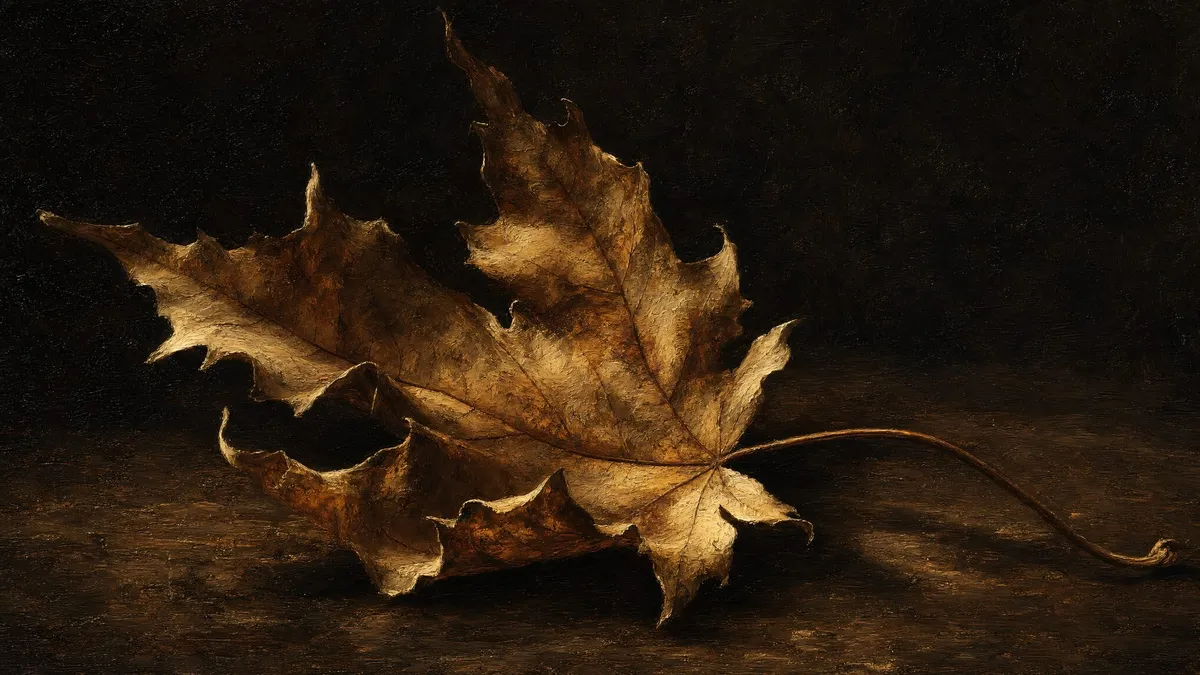 Dried Maple Leaf Still Life shown on your frame