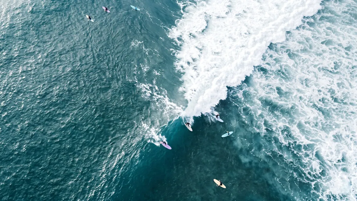 Aerial Ocean Surfer shown on your frame